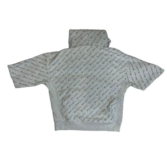 Champion Reverse Weave Hoodie Size Medium Gray Print All Over Heavyweight Hoodie - Picture 3 of 8